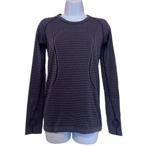 Lululemon Swiftly 6 Tech Striped‎ purple Long-Sleeves Shirts